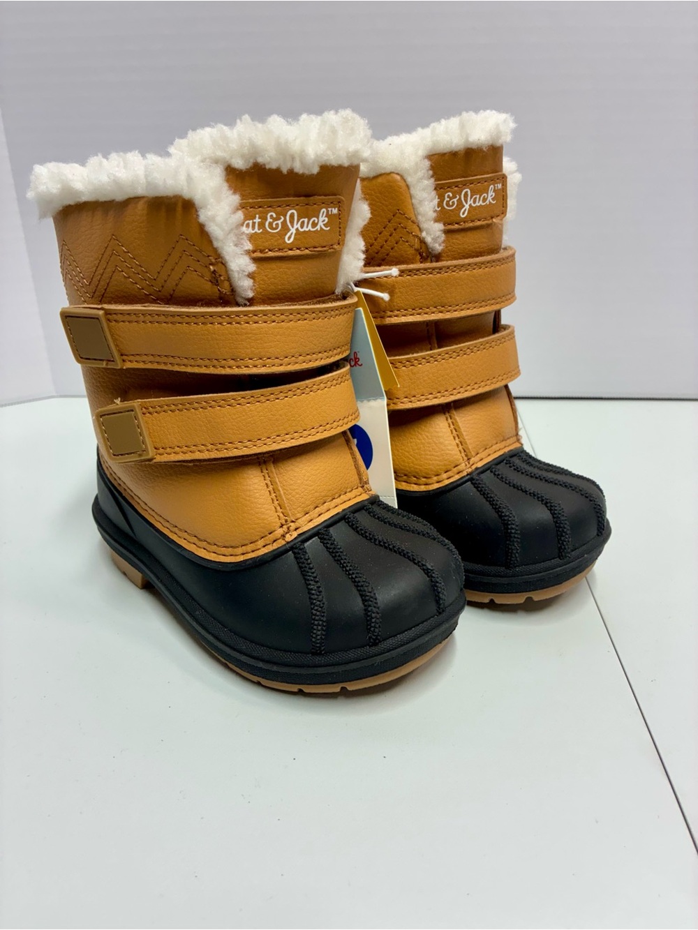 Cat & Jack Kids' Tan and Black Winter Boots